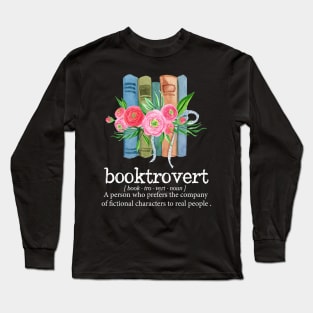 Wildflower Booktrovert Definition Book Lover Bookish Library Long Sleeve T-Shirt